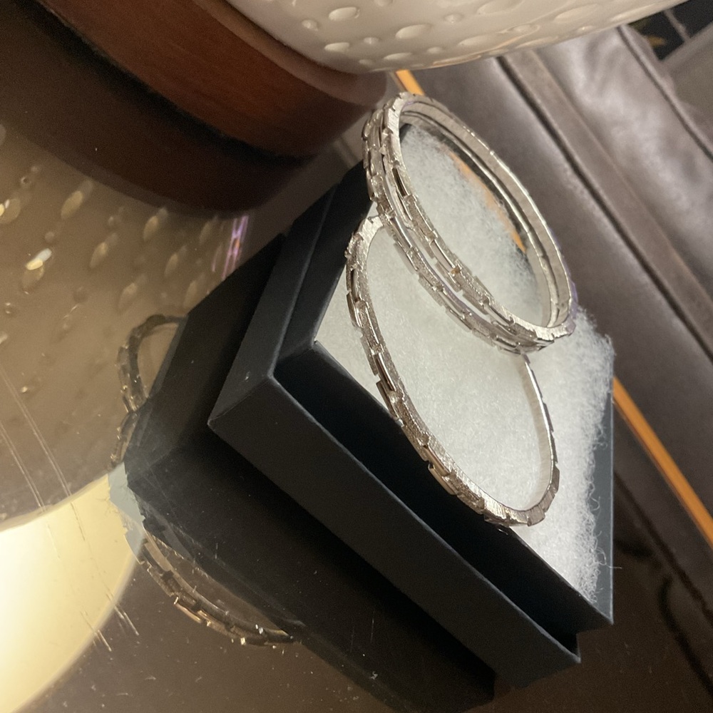 Trifari Silver Set of 3 Bangle bracelets